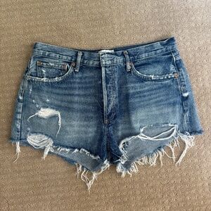 Agolde Parker Vintage Cut Off Denim Shorts, size 30